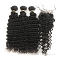 Human hair weft, Free sample mink brazilian deep wave hair piece virgin hair bundles